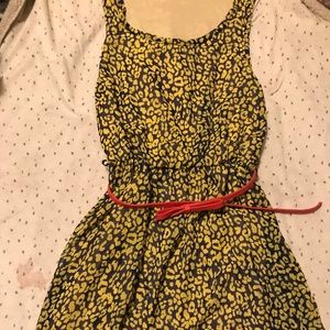 A black and yellow cheetah print dress
